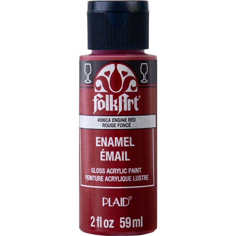 Folk Art Glass Acrylic Paint Enamel 2oz/59ml FIRE ENGINE RED 4006