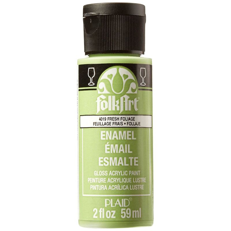 Folk Art Glass Acrylic Paint Enamel 2oz/59ml FRESH FOLIAGE 4019