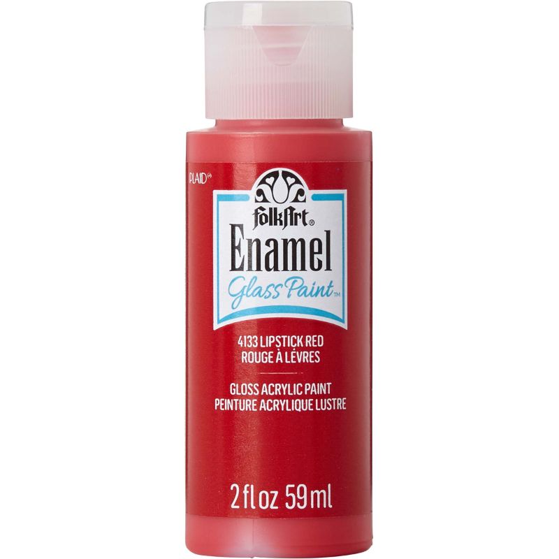 Folk Art Glass Acrylic Paint Enamel 2oz/59ml LIPSTICK RED 4133