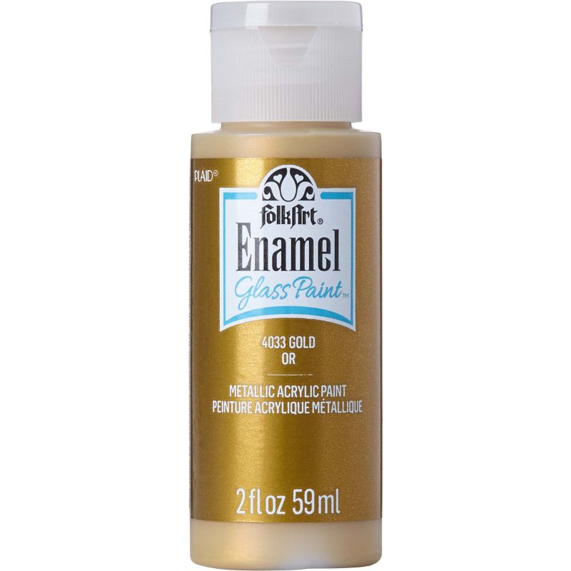 Folk Art Glass Acrylic Paint Enamel 2oz/59ml METALLIC GOLD 4033