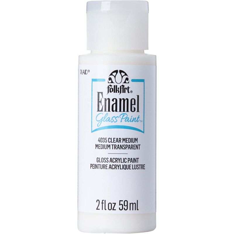 Folk Art Glass Acrylic Paint Enamel 2oz/59ml CLEAR MEDIUM 4035