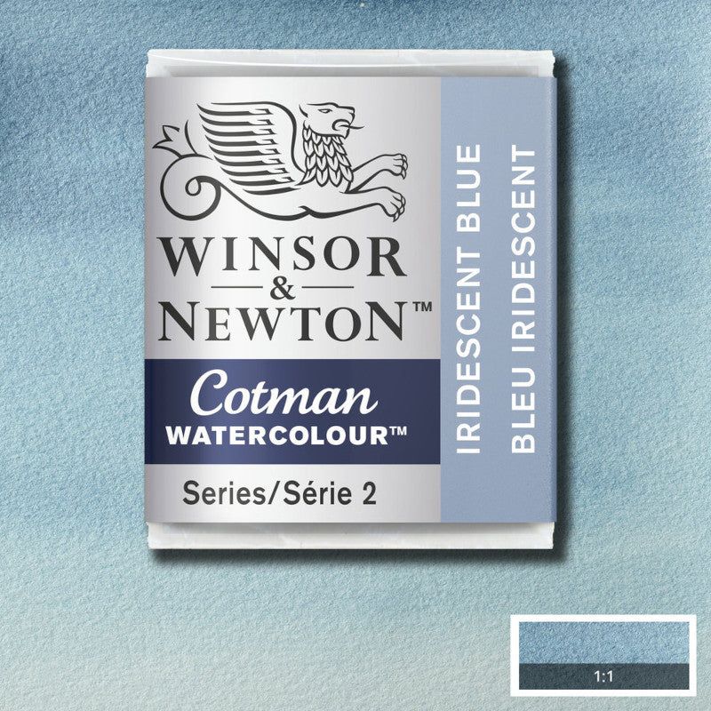 Winsor & Newton Cotman Watercolour Half Pans Paint IRIDESCENT BLUE
