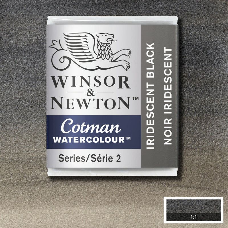 Winsor & Newton Cotman Watercolour Half Pans Paint IRID. BLACK