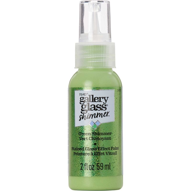 Plaid Gallery Stained Glass Paint 59ml GREEN SHIMMER T 19689