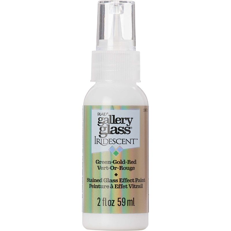 Plaid Gallery Stained Glass Paint 59ml IRIDESCENT GREEN/GOLD/RED T 19671