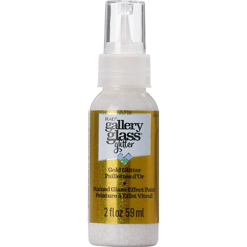 Plaid Gallery Stained Glass Paint 59ml GOLD GLITTER O 20044