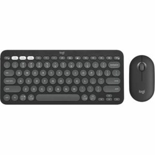 Logitech Pebble 2 Combo Wireless Keyboard and Mouse - Tonal Graphite - USB Bluetooth Connectivity