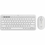 Logitech Pebble 2 Combo Keyboard and Mouse - Tonal White, Wireless Bluetooth, 4000 DPI Optical