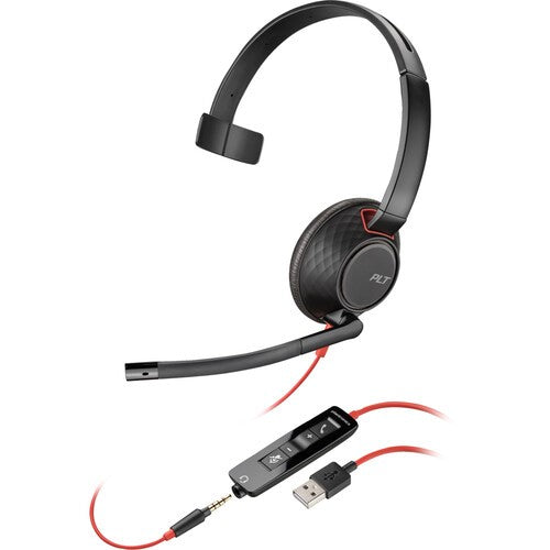 HP Poly Blackwire 5210 Mono USB-A Headset - Noise Cancelling, Comfortable, Flexible Design