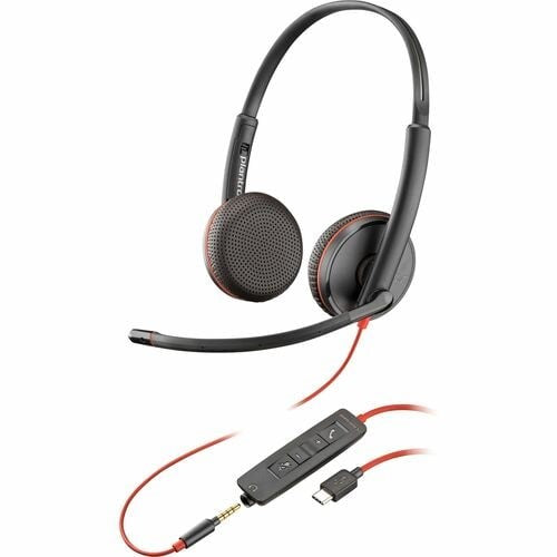 HP Poly BW C3225 Stereo USB-C Headset - Noise Cancelling, Comfortable On-Ear Design