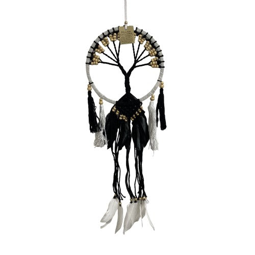 Tree Of Life Black White Dreamcatcher 22cm