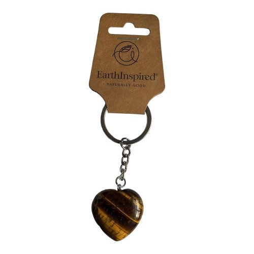 Tigers Eye Heart Keyrings - Set of 3