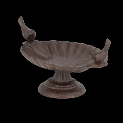Bird Bath On Foot W/2 Birds (23 x 14 x 13cm)