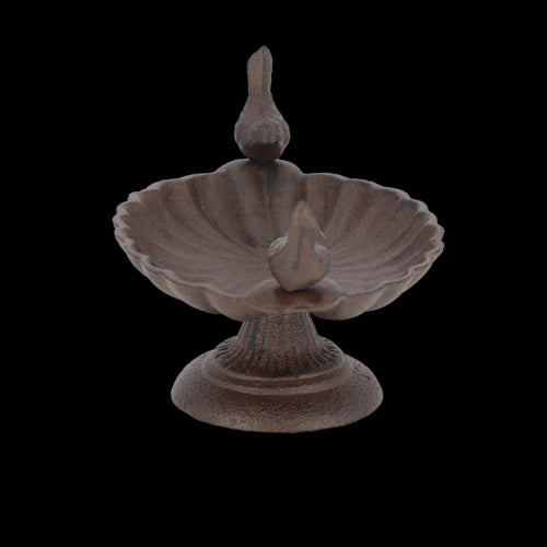 Bird Bath On Foot W/2 Birds (23 x 14 x 13cm)