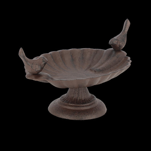 Bird Bath On Foot W/2 Birds (23 x 14 x 13cm)