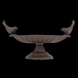 Bird Bath On Foot W/2 Birds (23 x 14 x 13cm)