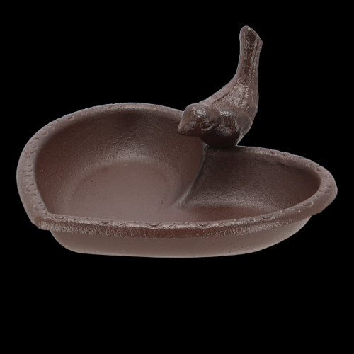Bird Feeder/Bath - Cast Iron Heart 17cm (Set of 2)