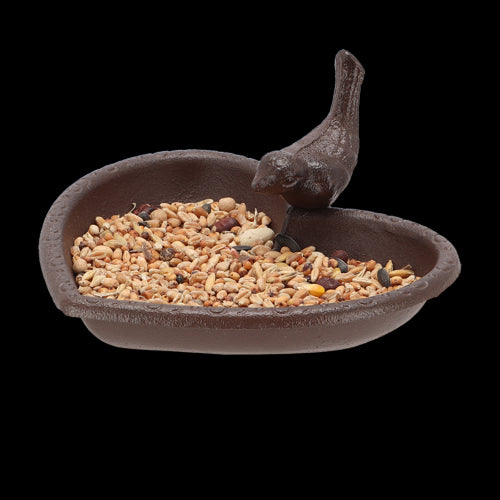 Bird Feeder/Bath - Cast Iron Heart 17cm (Set of 2)