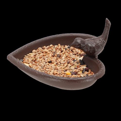 Bird Feeder/Bath - Cast Iron Heart 17cm (Set of 2)