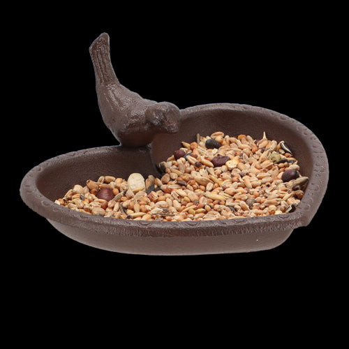 Bird Feeder/Bath - Cast Iron Heart 17cm (Set of 2)