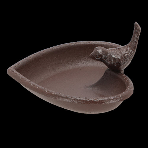 Bird Feeder/Bath - Cast Iron Heart 17cm (Set of 2)