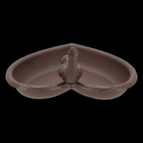 Bird Feeder/Bath - Cast Iron Heart 17cm (Set of 2)
