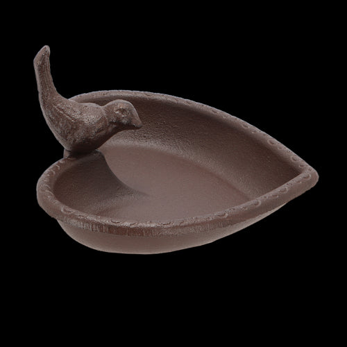 Bird Feeder/Bath - Cast Iron Heart 17cm (Set of 2)