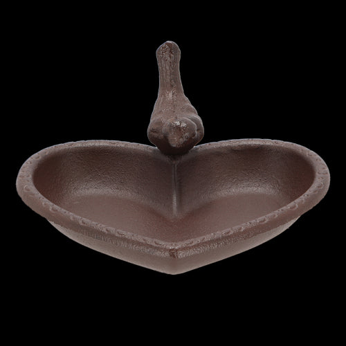 Bird Feeder/Bath - Cast Iron Heart 17cm (Set of 2)