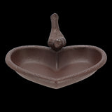Bird Feeder/Bath - Cast Iron Heart 17cm (Set of 2)