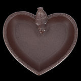 Bird Feeder/Bath - Cast Iron Heart 17cm (Set of 2)