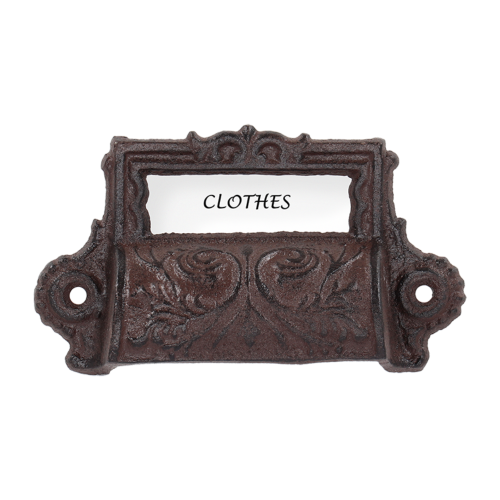 Draw Pull w/ Label Holder - Cast Iron (Set of 6 Assorted)