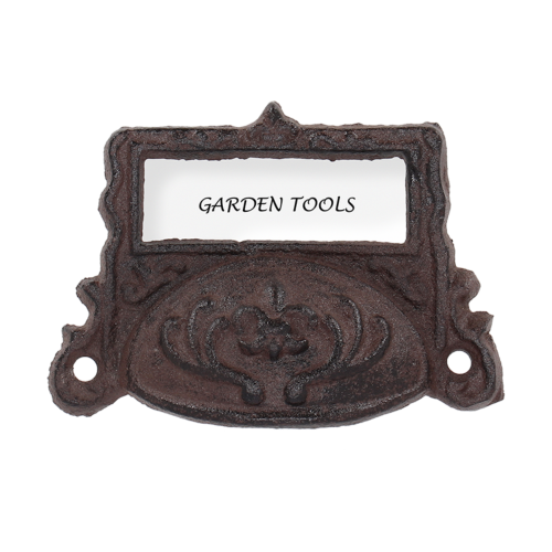 Draw Pull w/ Label Holder - Cast Iron (Set of 6 Assorted)