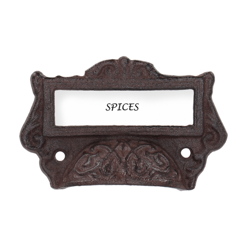 Draw Pull w/ Label Holder - Cast Iron (Set of 6 Assorted)