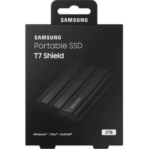 Samsung T7 Shield Portable 2TB SSD - USB 3.2 Gen 2, Rugged, Water & Dust Resistant, Black