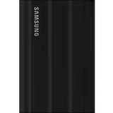 Samsung T7 Shield 4TB Portable SSD in black, rugged design with IP65 rating, perfect for fast data transfer and outdoor use.