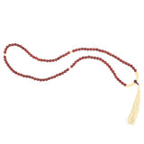 Self Confidence Rosewood & Yellow Jasper Mala Necklace
