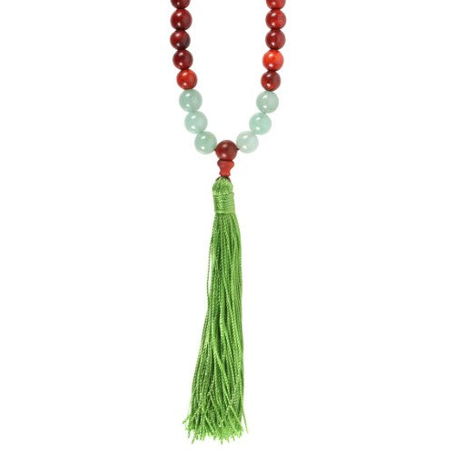 Love and Gratitude Rosewood & Green Aventurine Mala Necklace