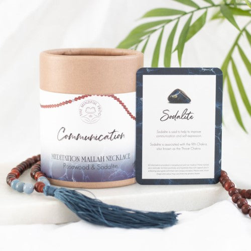 Communication Rosewood & Sodalite Mala Necklace