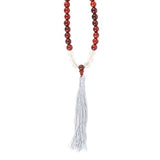 Stress Less Rosewood & Clear Quartz Mala Necklace