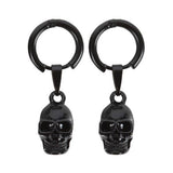Black Stainless Steel Skull Earrings