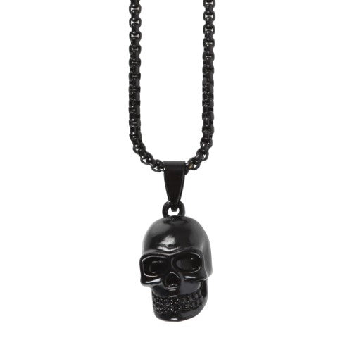 Black Obsidian Skull Necklace