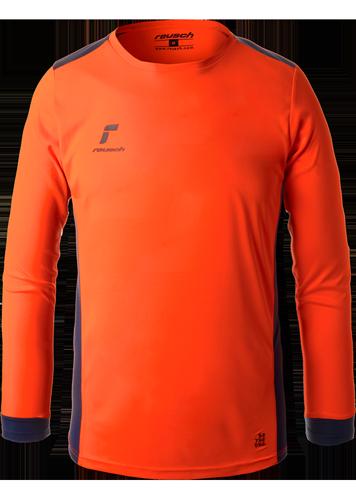 Reusch Match Longsleeve Padded Jersey Junior - Shocking Orange/Blue - Medium