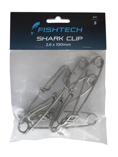 Fishtech Shark Clip 2.6 x 100mm (5 per pack)