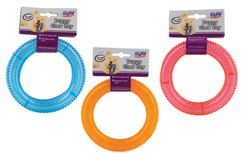 PET PLAY TOY - CHEW RING 16cm (Set of 3 Assorted)