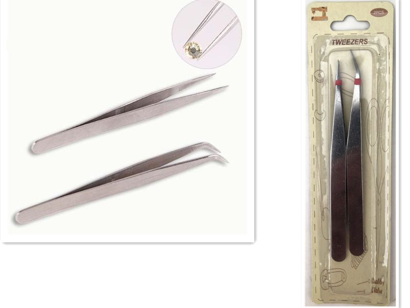 TWEEZERS - 2PCS 12.2 + 12.5CM (12 Packs)