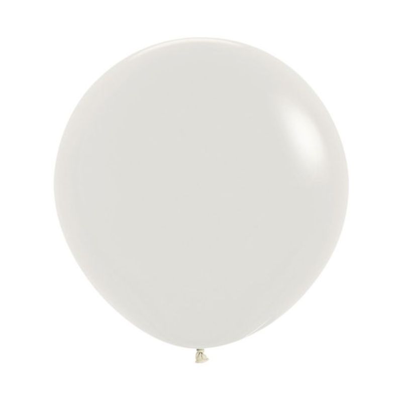 Three 60cm pastel dusk cream latex balloons by Sempertex, ideal for festive decorations.