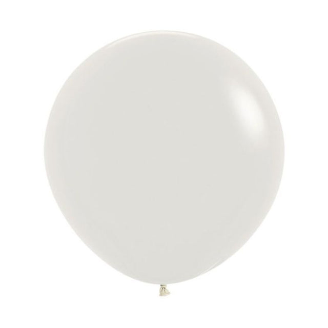 Three 60cm pastel dusk cream latex balloons by Sempertex, ideal for festive decorations.