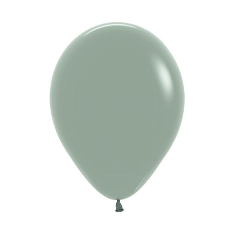 Pack of 100 Sempertex 30cm pastel dusk laurel green latex balloons for elegant celebrations and eco-friendly decorations.