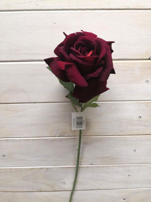 Rose  - Velvet Rose Stem  Dark Burgundy