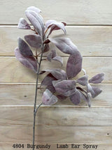 Leaf  - Lamb Ear Spray  Burgundy